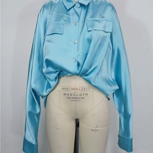 Celeste Shirt Blouse in Cyan